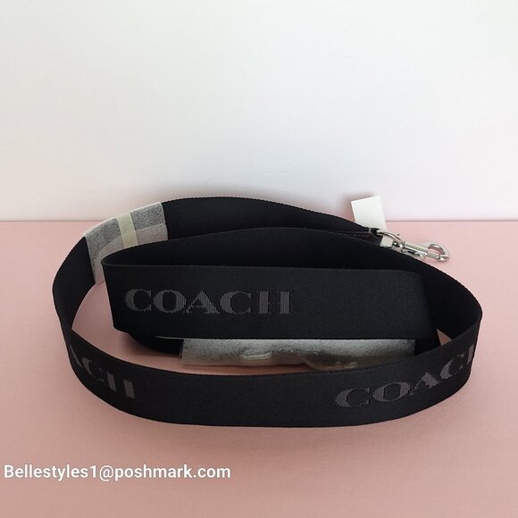 COACH Strap in Webbing Fabric with Dog-Leash Clip- Black color⭐ - Picture 5 of 15